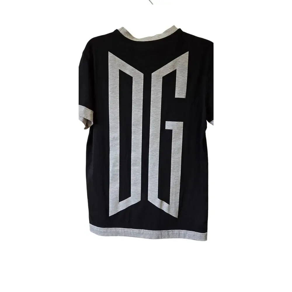Dolce Gabbana Men's Medium Black T-Shirt Large DG Logo Oversize  size IT 48